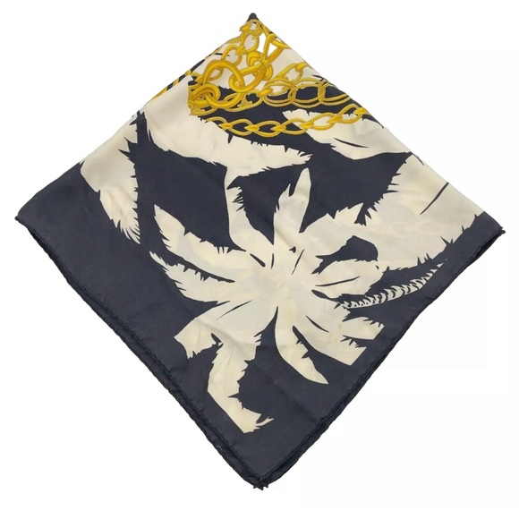 Authentic Celine Black and White Belt Pattern Silk Scarf - Picture 10 of 16